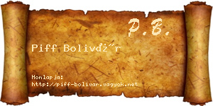 Piff Bolivár névjegykártya
